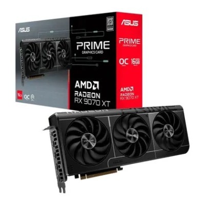 Placa de Vídeo ASUS PRIME RX 9070 XT O16G AMD Radeon, 16GB, GDDR6, Axial-tech, OpenGL 4.6