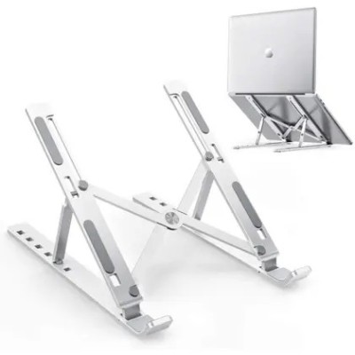 Suporte Aluminio De Notebook Articulado Dobrável Ergonomico Prateado - Marblue