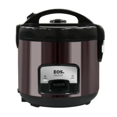 Panela Elétrica de Arroz EOS 10 Xícaras Titanium Preta com Tampa de Vidro Clear Glass EPA10PT 110V