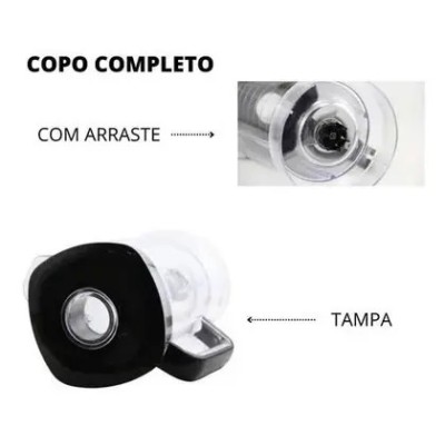 Copo Mondial L1000 - Acrílico tampa preta - MM1775