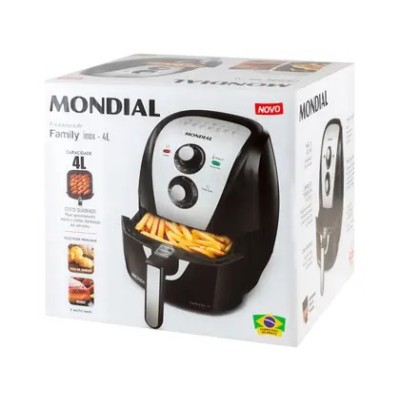 Air Fryer Mondial Family AFN-40-BI Preto e Inox 4L com Timer