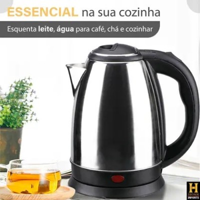 Chaleira Elétrica Portátil De Aço Inoxidável Com Desligamento Automático Linha Premium